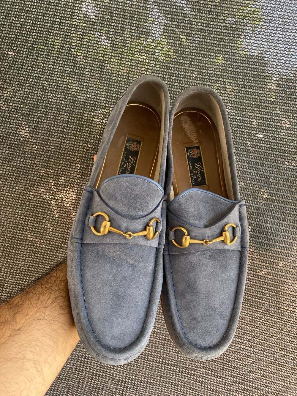 Gucci 1953 Horsebit Suede Loafers Blue Size 12